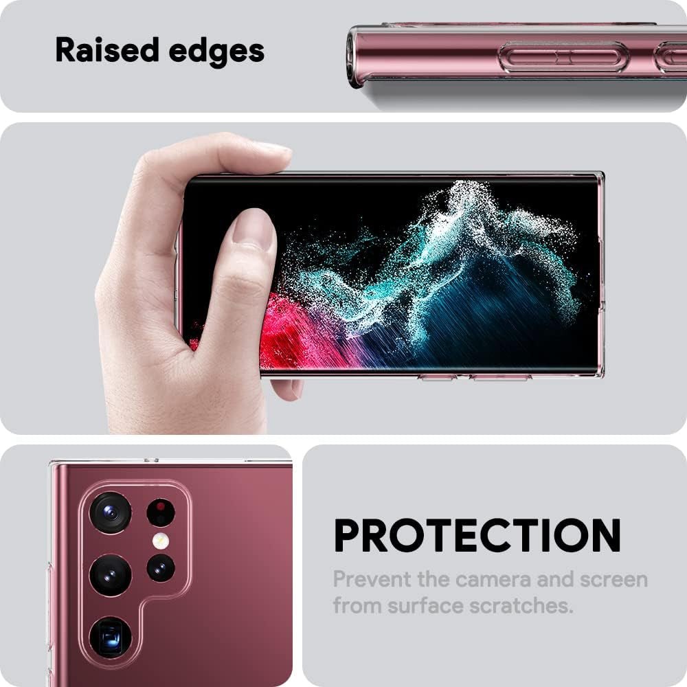 TPU for Samsung Galaxy S22 Ultra Case Clear, Galaxy S22 Ultra Case, Ultra [Slim Thin] Flexible TPU Scratch Resistant Gel Rubber Soft Silicone Protective Case Cover for Galaxy S22 Ultra(Clear)  CASEVASN   