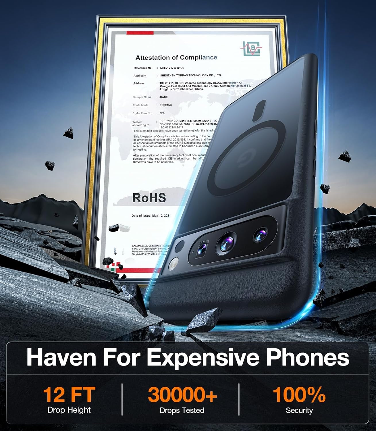 TORRAS Magnetic Guardian for Google Pixel 8 Pro Case with Magsafe [Military Grade Drop Tested] Protective Translucent Case for Google Pixel 8 Pro Phone Case Slim, 2023, Black  TORRAS   