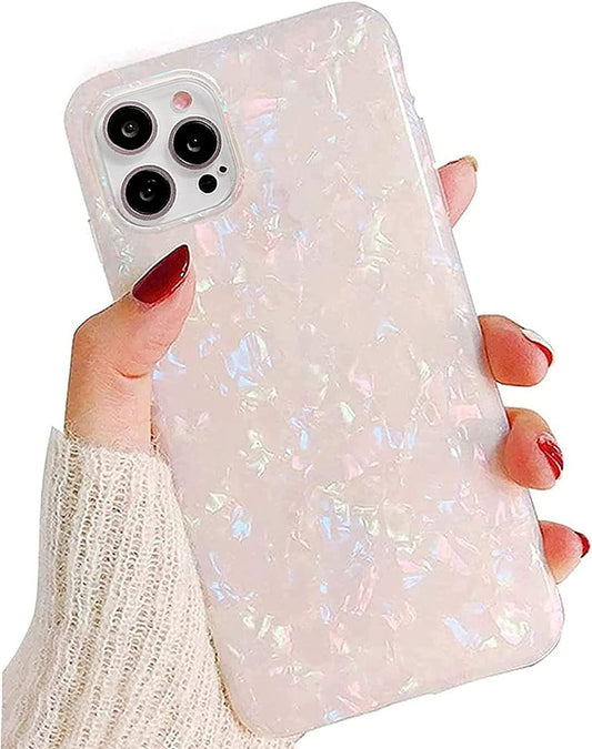 J.West Iphone 14 Pro Case, Luxury Sparkle Translucent Macaron Color, Clear Opal Pearly, Soft TPU Protective Cover  J.west   
