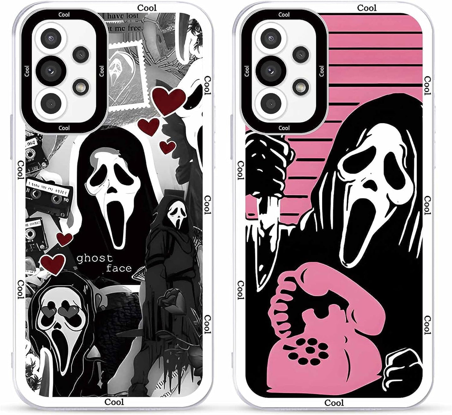 2 × Phone Case for Samsung Galaxy S20/S11E Case Clear 6.2",Scream Horror Movie Printed, Cute Skull Pattern Design Transparent Cases for Women Men Girls, Soft TPU Funda for Samsung S20/S11E,Ghost Face  DZY US Samsung Galaxy A13 (4G)  