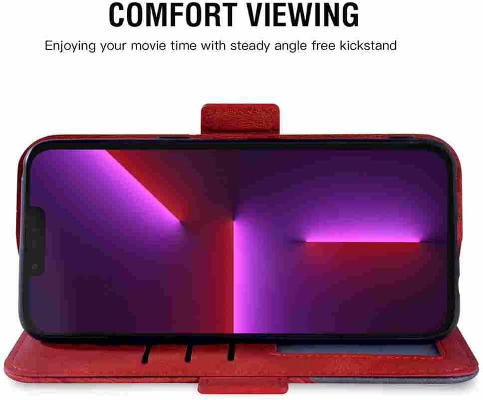 DIIGON Phone Cover Folio Wallet Case for LG Aristo 1, Premium PU Leather Slim Fit Cover for Aristo 1, 1 Photo Frame Slot, Shock Absorbent, Red  DIIGON   