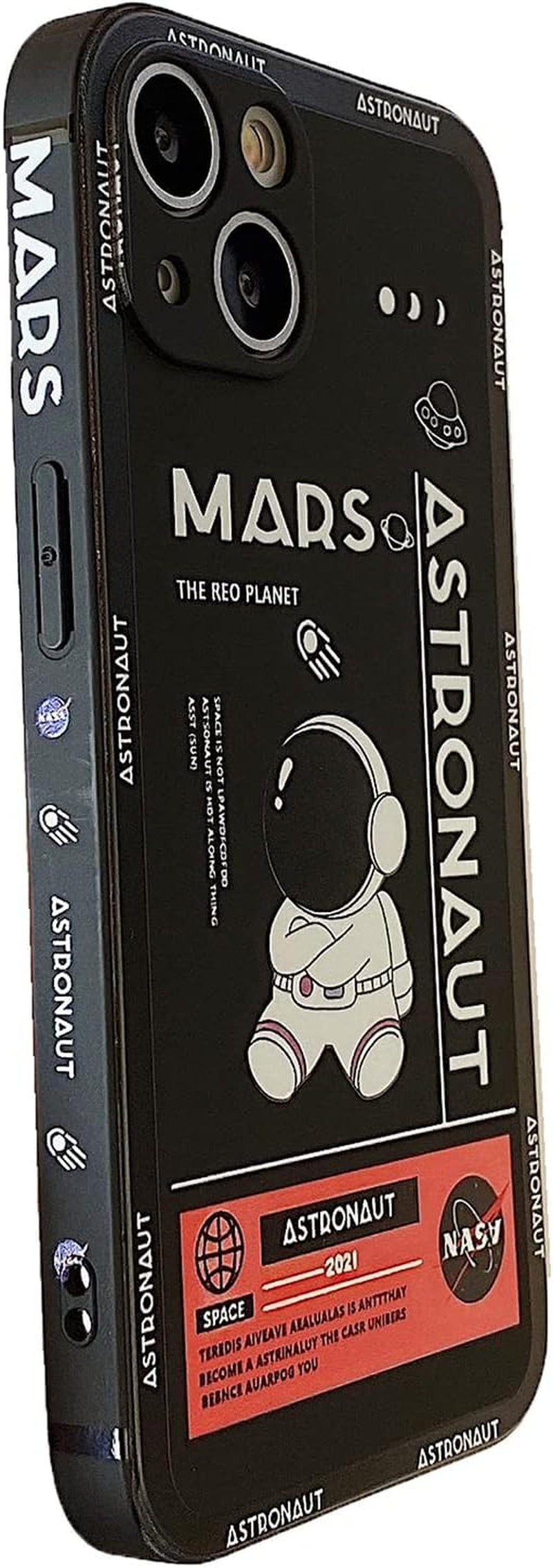 Yonds Queen for Iphone 12 Mini Cute Case, Cool Cartoon Astronaut Space Design Stylish Bumper Women Girls Protective Anti-Slip Shockproof Fashion Creative Case (Black Telescope, Iphone 12 Mini)  Yonds Queen Black Iphone X / Xs 