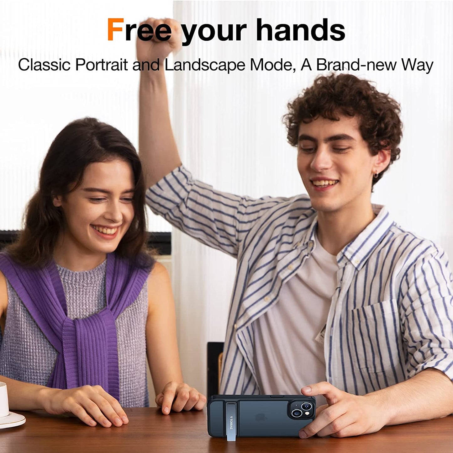 TORRAS Marsclimber Designed for Iphone 13 Case/Iphone 14 Case, [3 Stand Ways] [8FT Military Grade Shockproof] Translucent Matte Thin Slim Phone Case for Iphone 14/ Iphone 13 with Stand, Space Black  TORRAS   