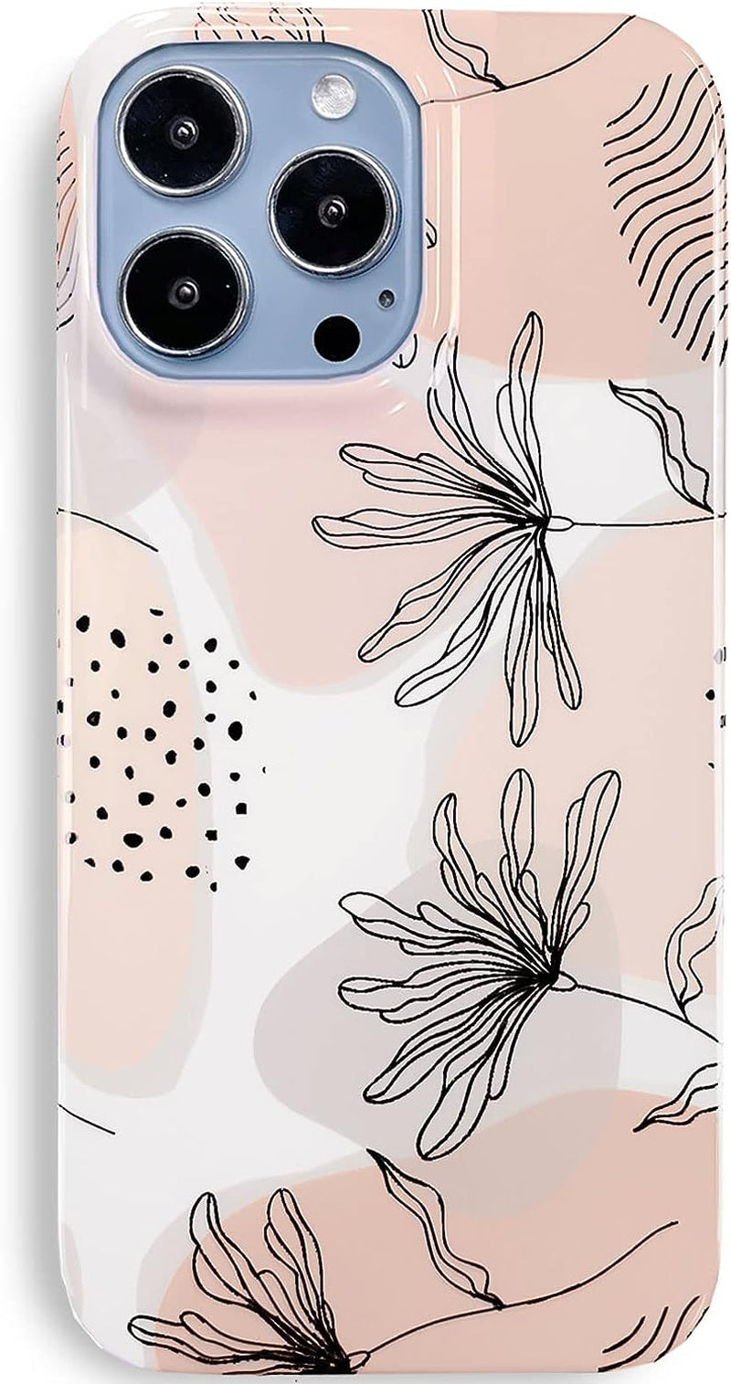 J.West for Iphone 14 Pro Case 6.1",Shiny Soft Shockproof Cute Clear Love-Heart Phone Protective Cover for Women,Glitter Plating Pattern Design TPU Bumper Slim Fit Phone Case for Girls  J.west Leaves  