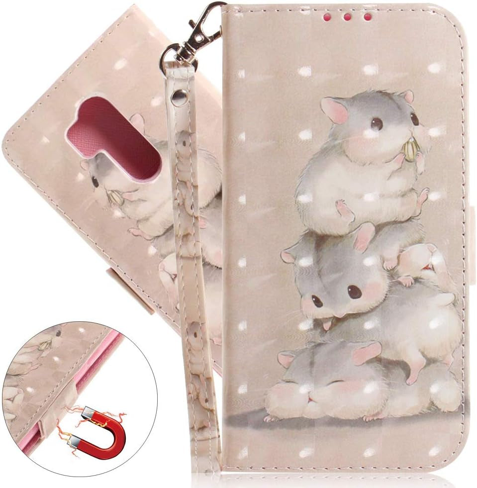 COTDINFORCA Compatible with LG G7 Thinq 2018 Case Wallet Premium PU Leather Case 3D Creative Painted Design Full-Body Protective Compatible with LG G7 / LG G7 Thinq. PU- Love Panda Pattern  COTDINFORCA P Pu- Chipmunk Series 5  