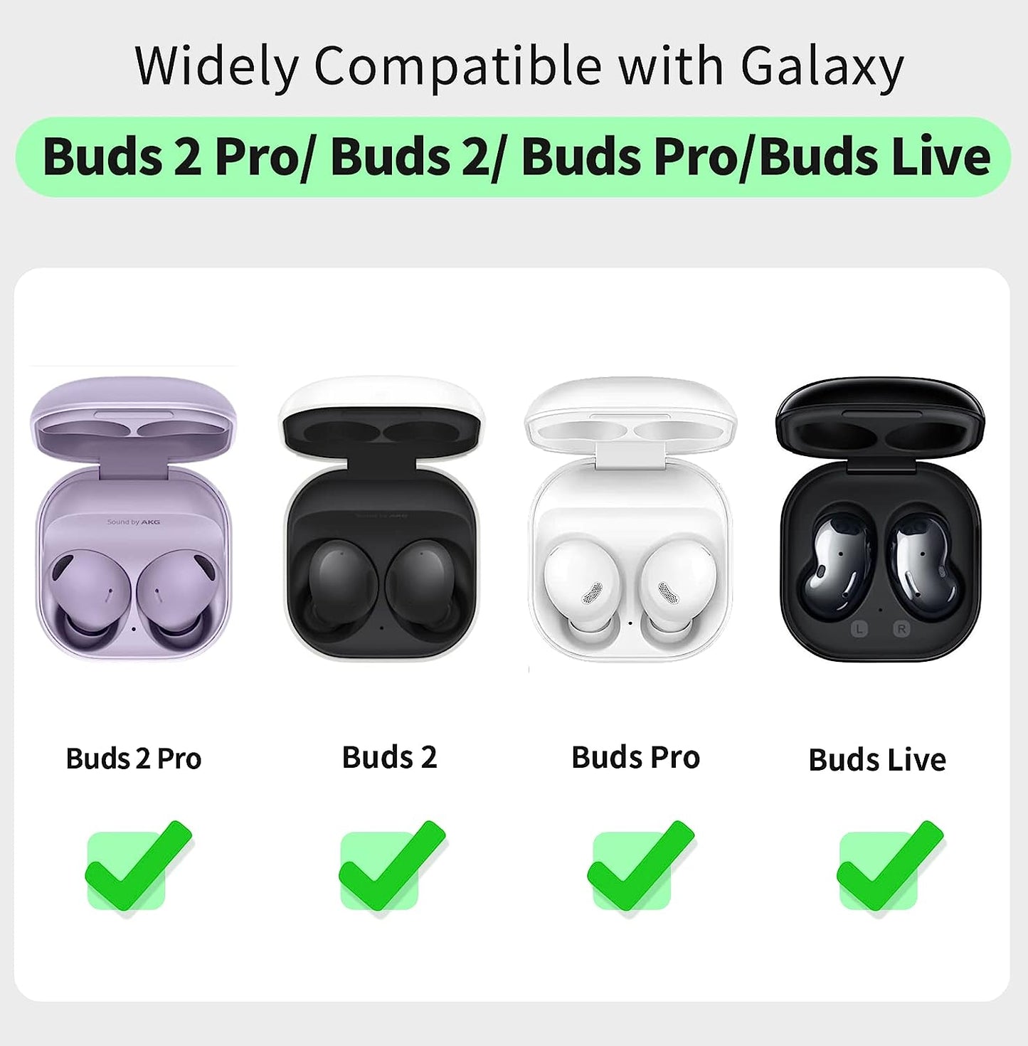 MOLOVA Silicone Case Compatible with Samsung Galaxy Buds 2 Pro/Galaxy Buds 2/ Galaxy Buds Pro/Galaxy Buds Live Case,Black  MOLOVA   