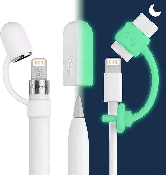 [3-Piece] Pencilcozy Combo Pack Cozy the Original Apple Pencil Cap Holder/Keeper, Compatible Apple Ipad Pro 6Th Generation Ipencil Charger/Nib Accessories | Case Friendly Design (Glow in the Dark)  Cozy   