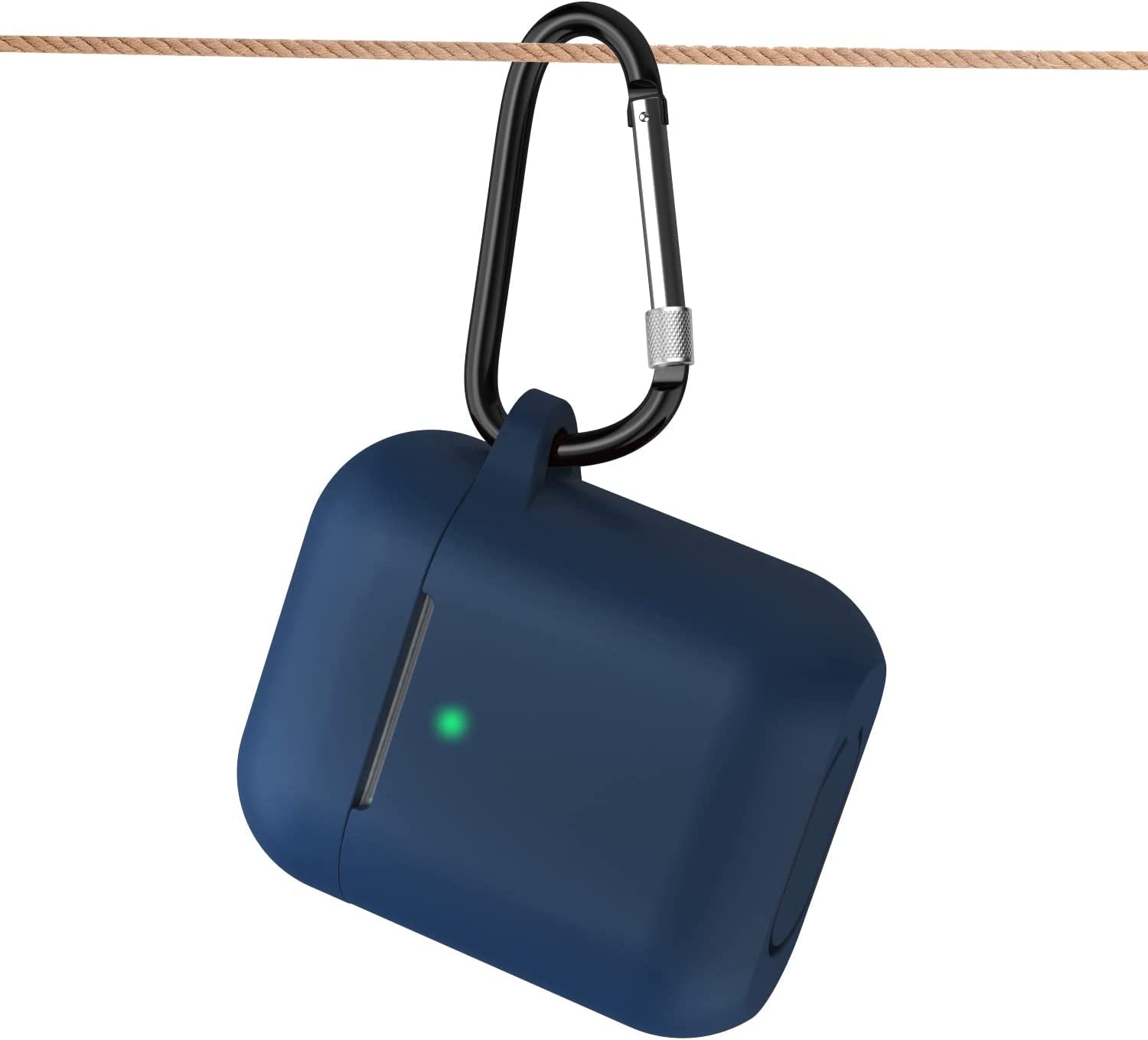 SATLITOG Airpods Case Cover with Secure Lock Keychain, Protective Silicone Cover Compatible with Apple Airpods 2Nd & 1St Charging Case - Dark Blue  SATLITOG   