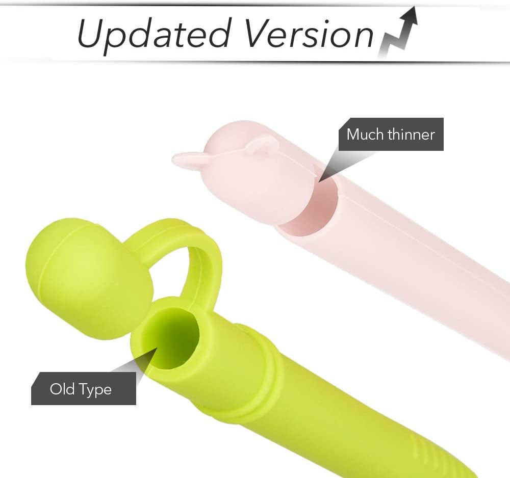 2 Pack Silicone Case for Apple Pencil 1St Generation Holder Sleeve Skin Cover Accessories for Ipad Pro 9.7/10.5/12.9,Cute Soft Grip with Charging Cap Holder and 2 Protective Nib Covers-Pink,Purple  Hydream   