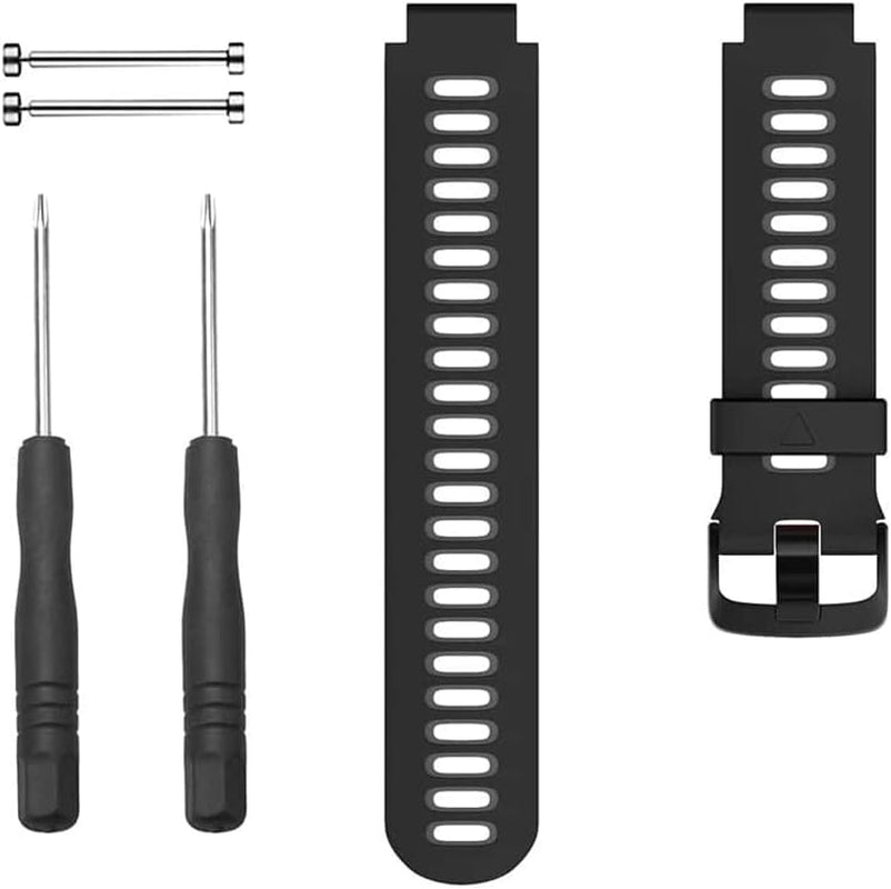 XNWKF Watch Band for Garmin Forerunner 735XT 735/220/230/235/620/630, Soft Silicone Replacement Straps for Forerunner 235 Band  XNWKF Black Gray  