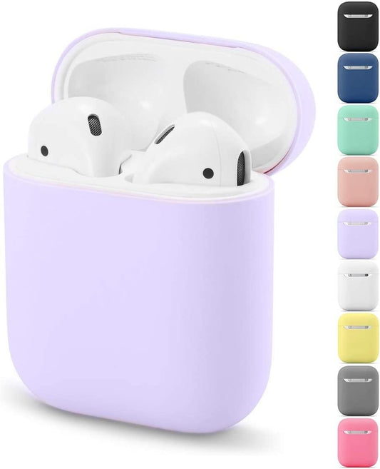 Airpods Case, Airpods Accessories,Airpods Case Protection No Keychain,Airpods Silicon Case,Ultra-Thin Soft Airpods Cover Skin Compatible with Airpods 1 & Airpods 2(Purple)  ZLZB   