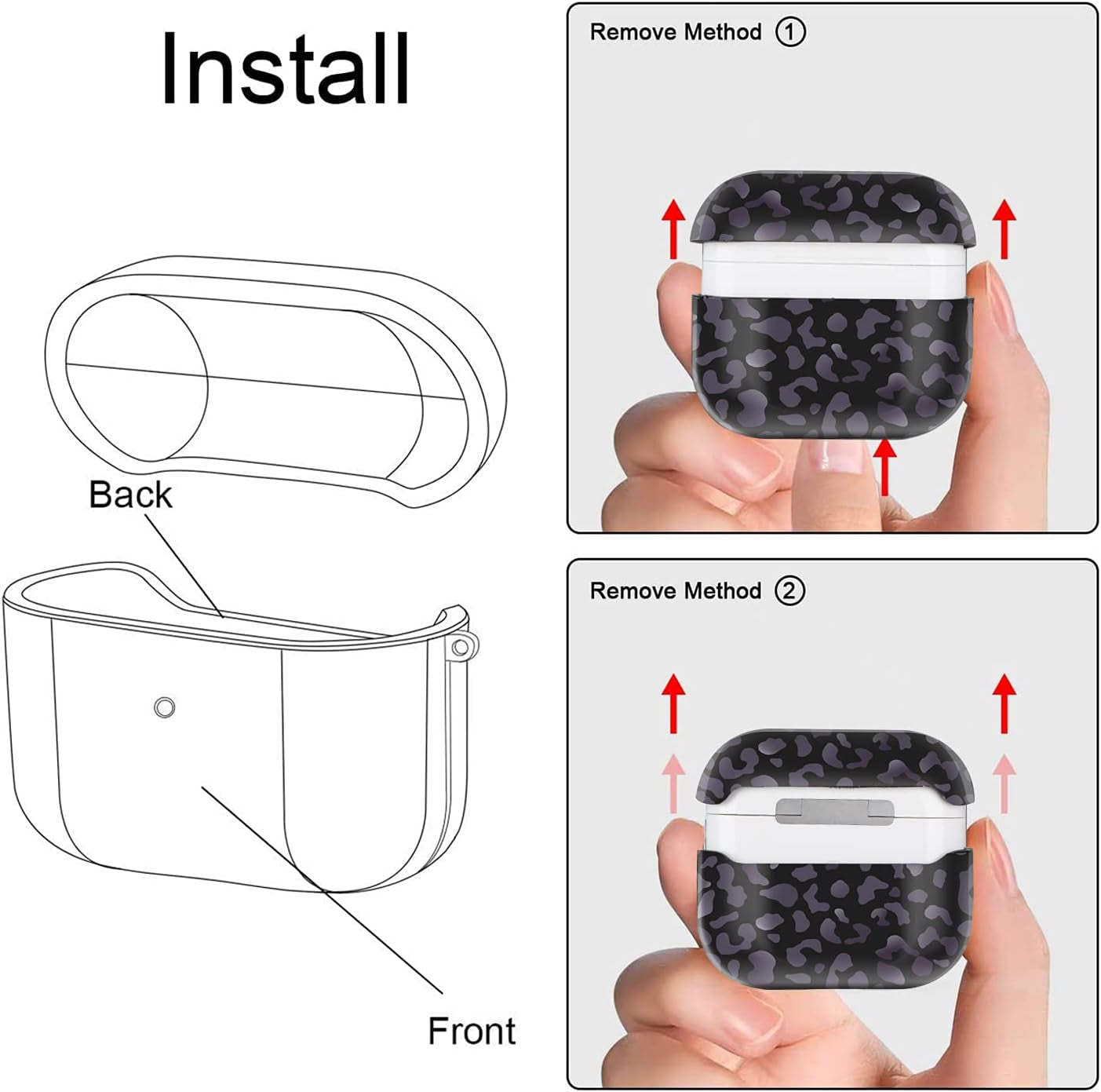 Lapac Airpods Pro Case Cheetah Leopard Airpod Pro Case Black Leopard Purple Cheetah Cute Airpod Pro Hard Case Cover with Keychain Accessories Protective for Wireless Airpods Pro Charging  Lapac   