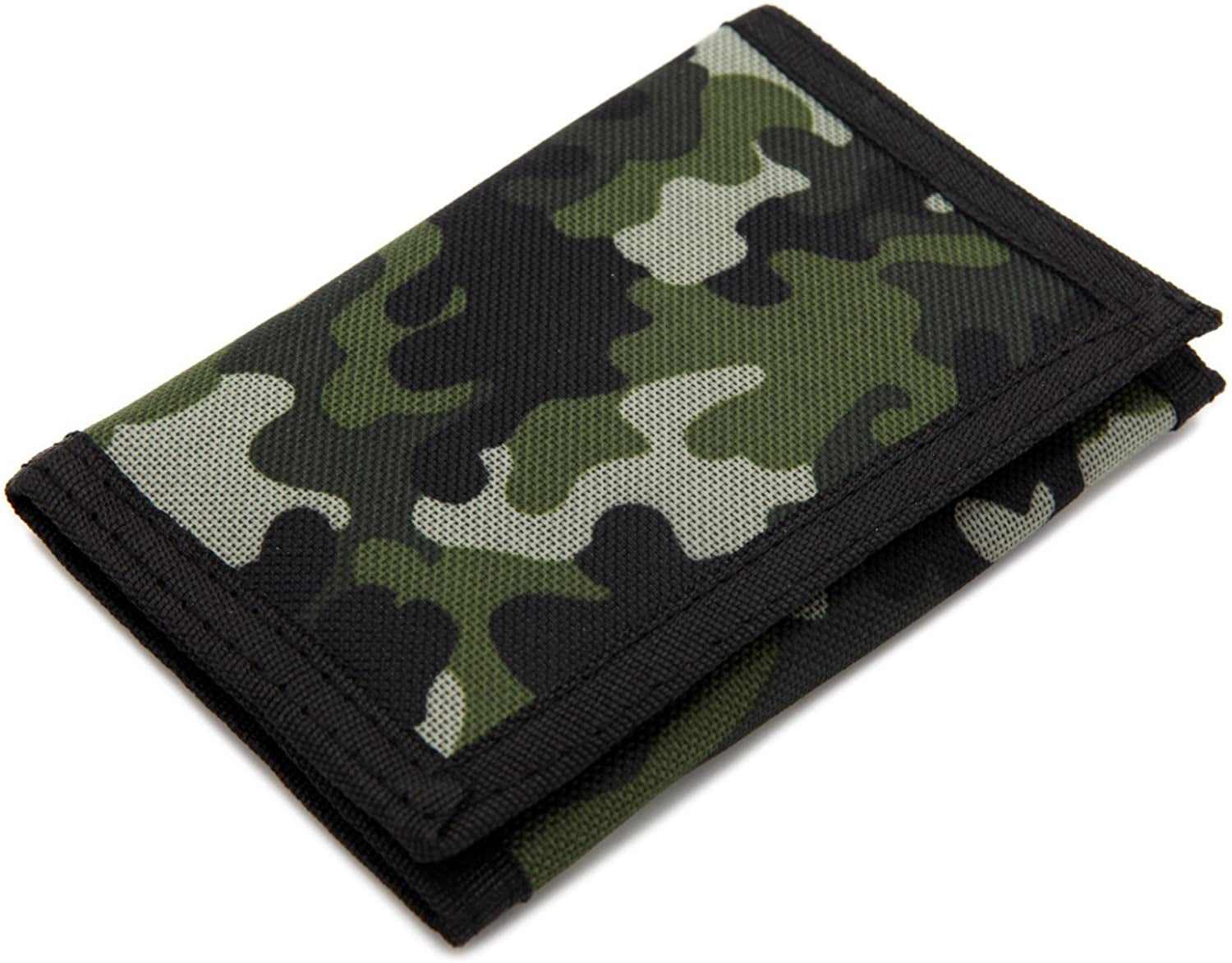 AI-DEE RFID Trifold Canvas Outdoor Sports Wallet for Kids - Front Pocket Wallet with Magic Sticker  AI-DEE camouflage  