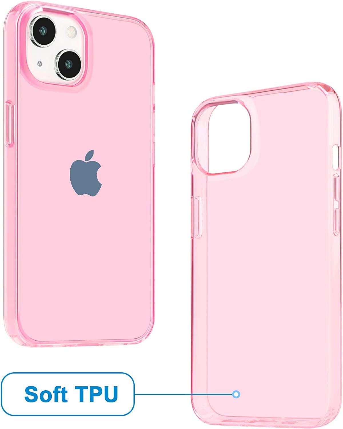 Jjgoo Compatible with Iphone 14 Case Clear, Soft Shockproof Protective Slim Thin Phone Bumper Cover Transparent Phone Case for Iphone 14-6.1 Inch 2022, Translucent Pink  JJGoo   