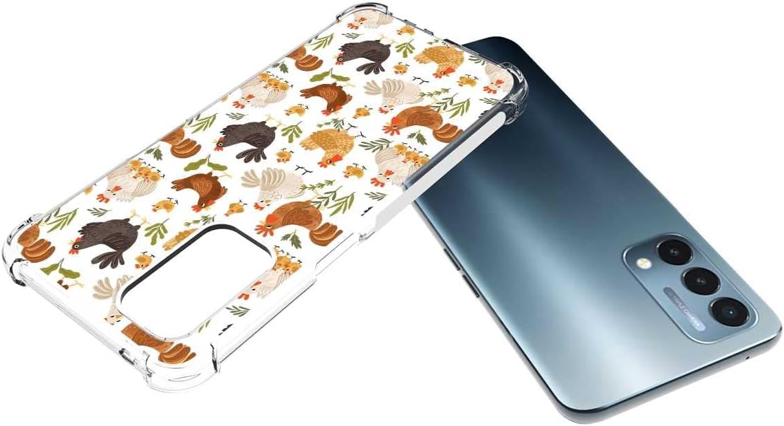 TOSIER Compatible with Oneplus Nord N200 5G/Oppo A93 5G Chicks Case, Cute Kawaii Roosters Chicken Chicks Hens Pattern for Oneplus Case Girls Boys, Soft TPU Case for Oneplus  TOSIER   