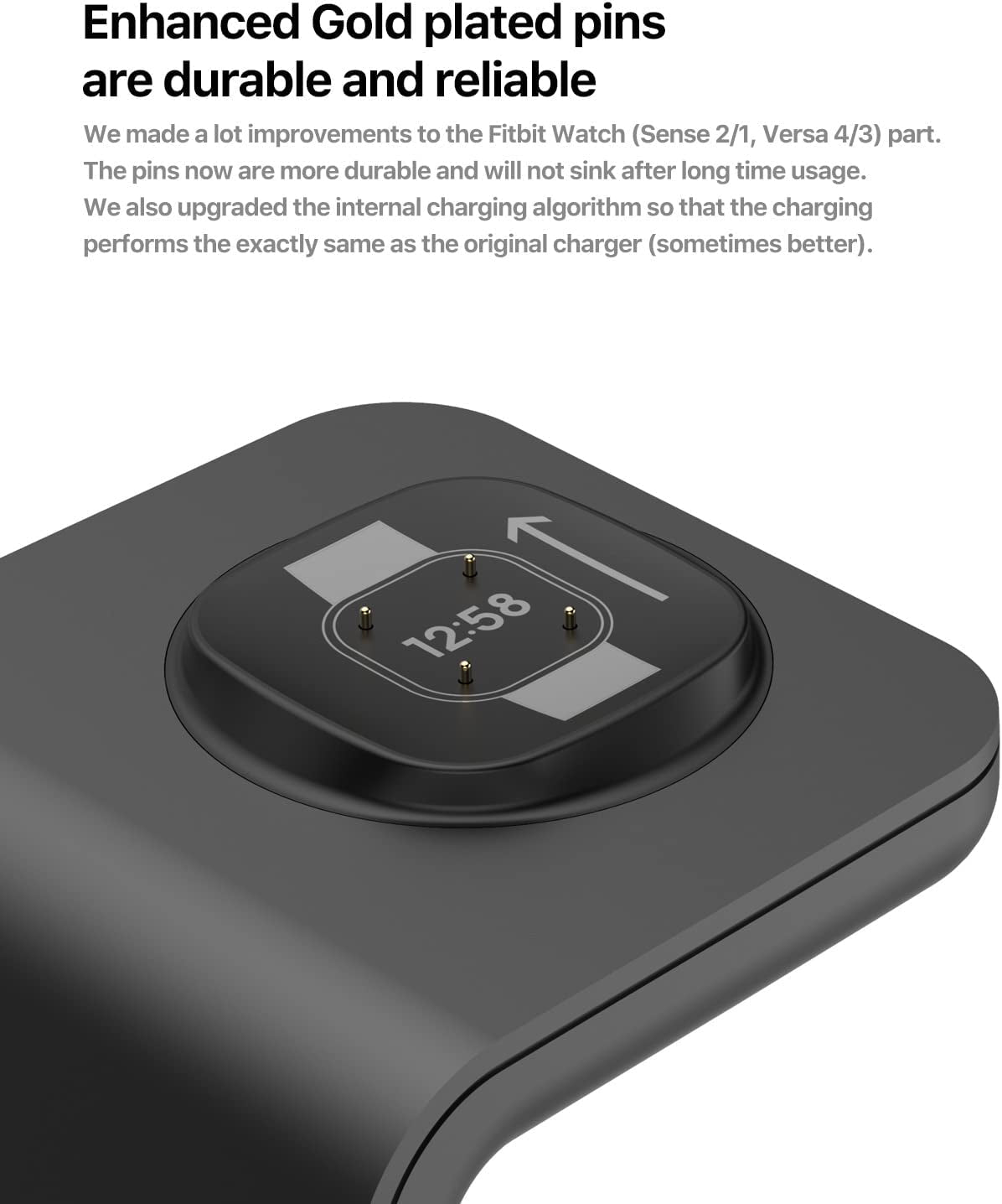 Intoval 3 in 1 Wireless Charger for Fitbit Sense 2/1 Versa 4/3, Iphones, Samsung Galaxy Note and S, Airpods Pro 2/1, Galaxy Buds +/Live and Other Wireless Charging Phones or Earbuds (V3, Black)  Intoval   
