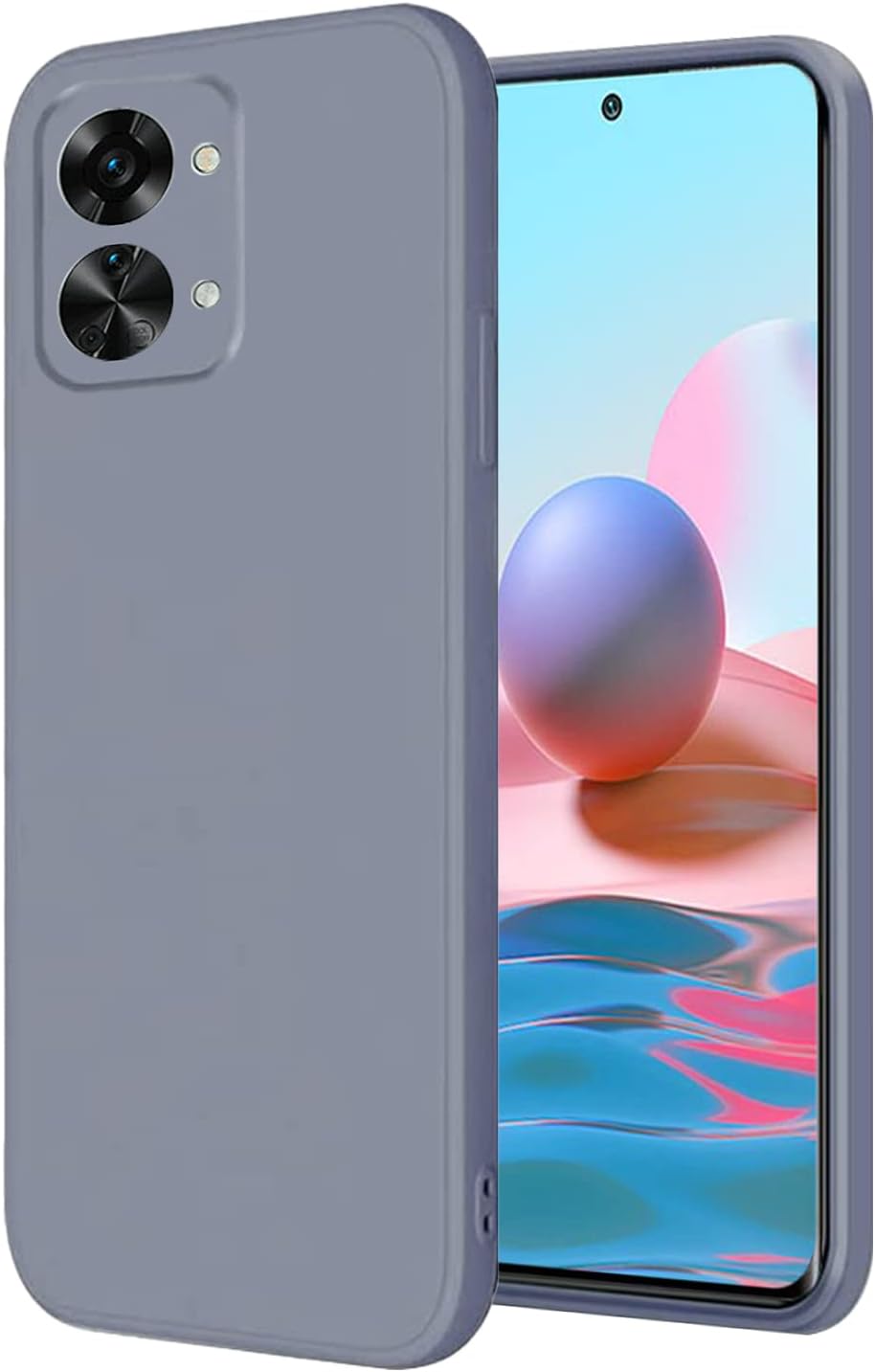 Yarxiawin Compatible for Oneplus Nord 2T Case Silicone Purple, Soft and Silky Oneplus Nord 2T Phone Case Shockproof Cover Anti-Fingerprint (Dark Green)  Yarxiawin Gray  