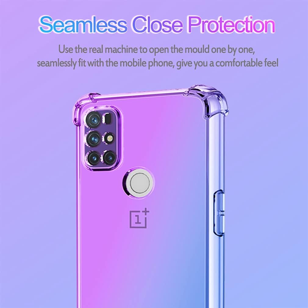 Ueokeird for Oneplus Nord N10 5G [Not Fit for Oneplus Nord N100] Clear Cute Gradient Phone Case Slim anti Scratch Flexible TPU Cover Shockproof Protective Case for Oneplus Nord N10 5G (Purple/Blue)  Ueokeird   