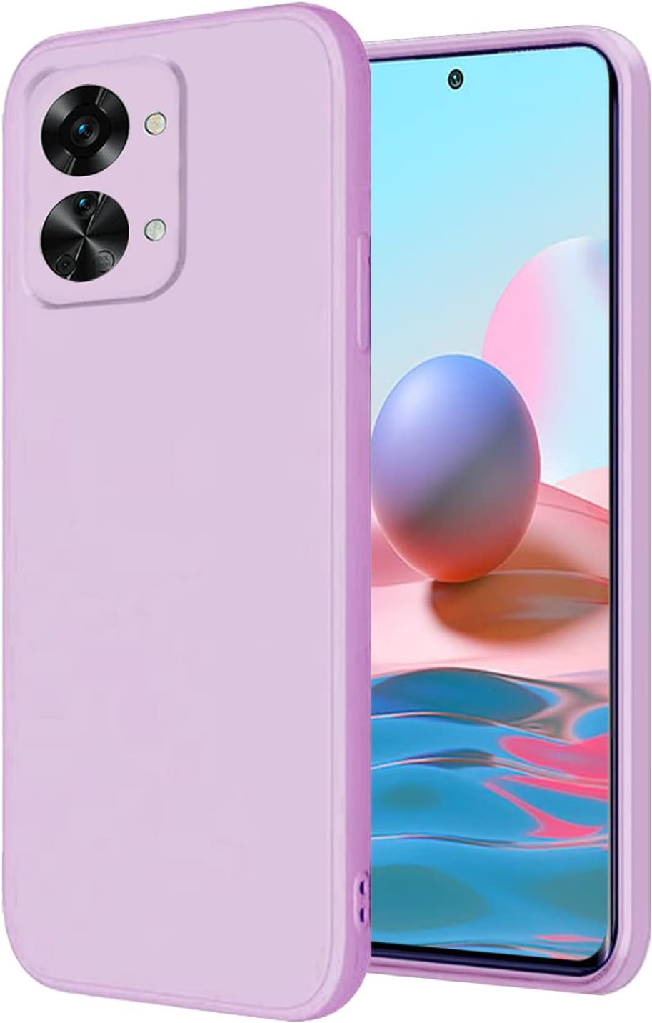 Yarxiawin Compatible for Oneplus Nord 2T Case Silicone Purple, Soft and Silky Oneplus Nord 2T Phone Case Shockproof Cover Anti-Fingerprint (Black)  Yarxiawin Purple  