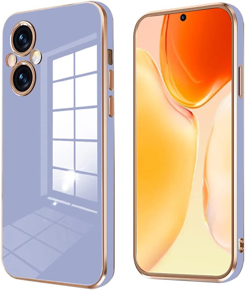 Wousunly Oneplus Nord N20 5G Silicone Case - Shockproof, Thin, Soft, Plating Cover (Green)  Wousunly Smoky Purple  