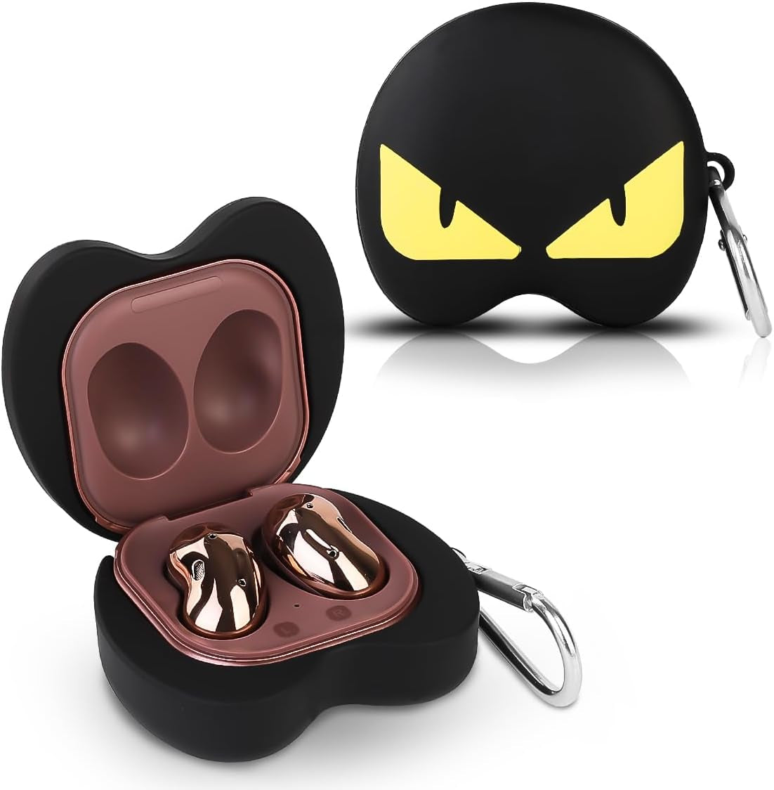 Suublg Silicone Earbuds Case Protective Cover with Keychain for Samsung Galaxy Buds2 Pro Earbuds(2022) /Galaxy Buds 2 (2021) /Galaxy Buds Pro (2021) /Galaxy Buds Live Earphones(2020)  Suublg AngryYellow  