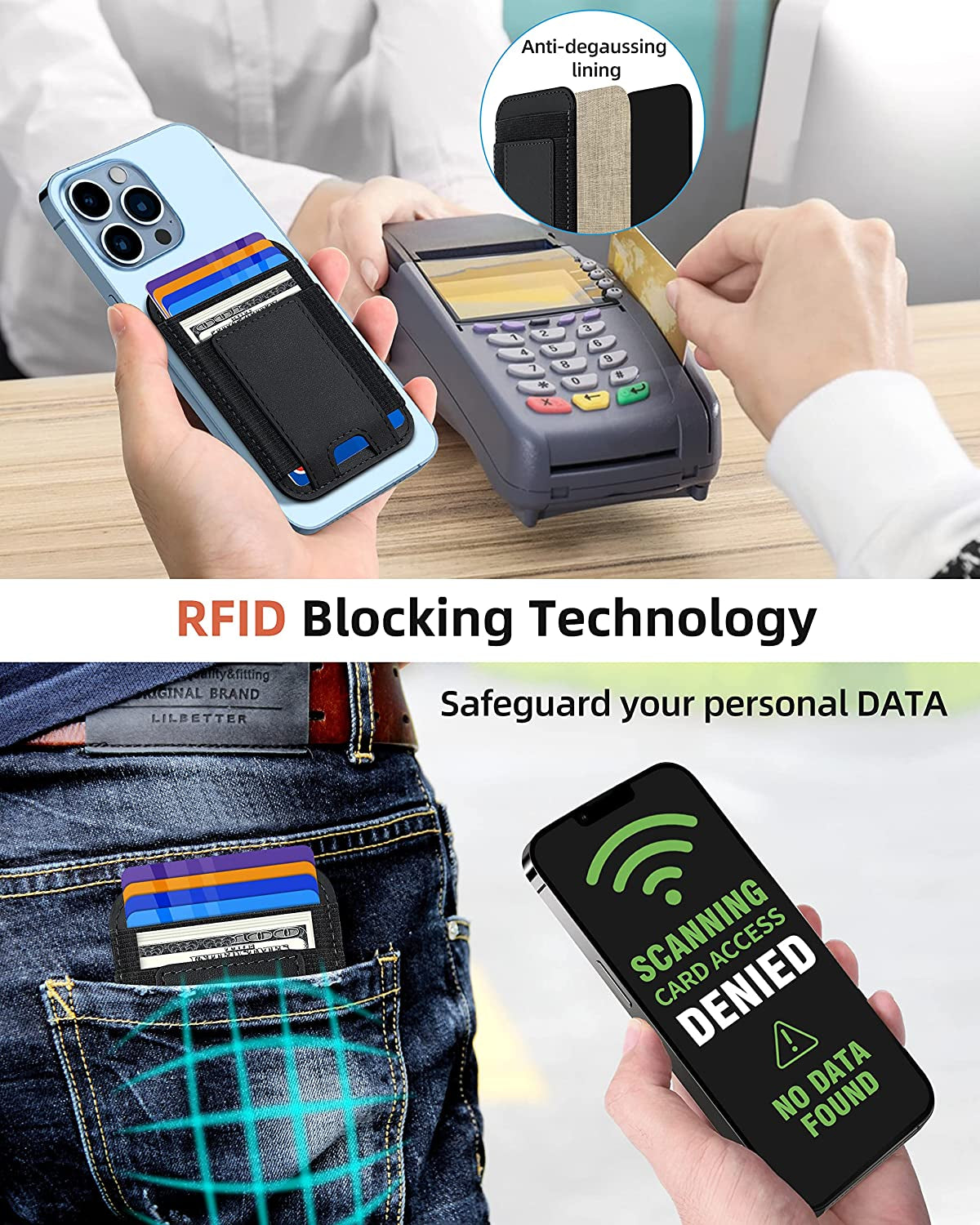 Upgraded Magnetic Wallet, Magsafe Wallet for Apple Iphone 14/13/12 Series, Leather Wallet for Magsafe, Magnetic Phone Wallet for Iphone 14 Pro Max/14 Pro/14/14 Plus/13/12 Series, Hold 7 Cards, Black  ExtreLife   