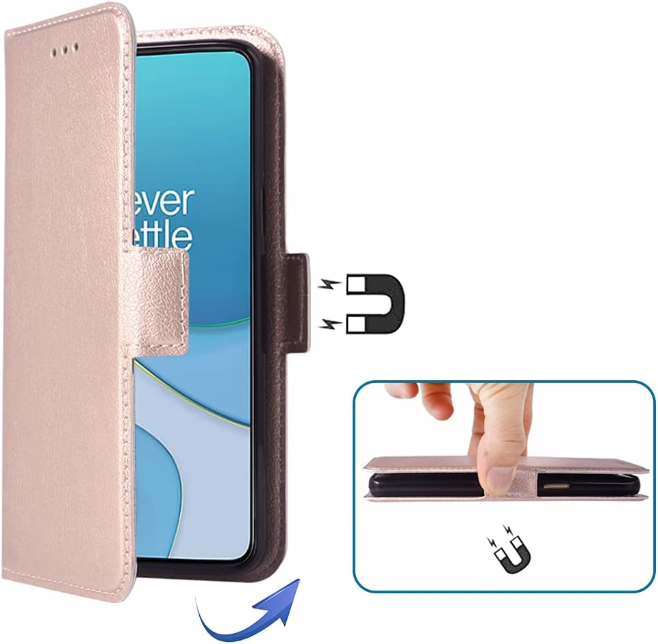 WWAAYSSXA Compatible with Oneplus 8T Oneplus8T plus 5G Wallet Case Wrist Strap Lanyard Flip Cover Card Holder Cell Phone Cases for One Plus8T on 1 plus 8Tplus 1Plus 8T+ One+ 1+ 1+8T Pro G5 Rose Gold  WWAAYSSXA   