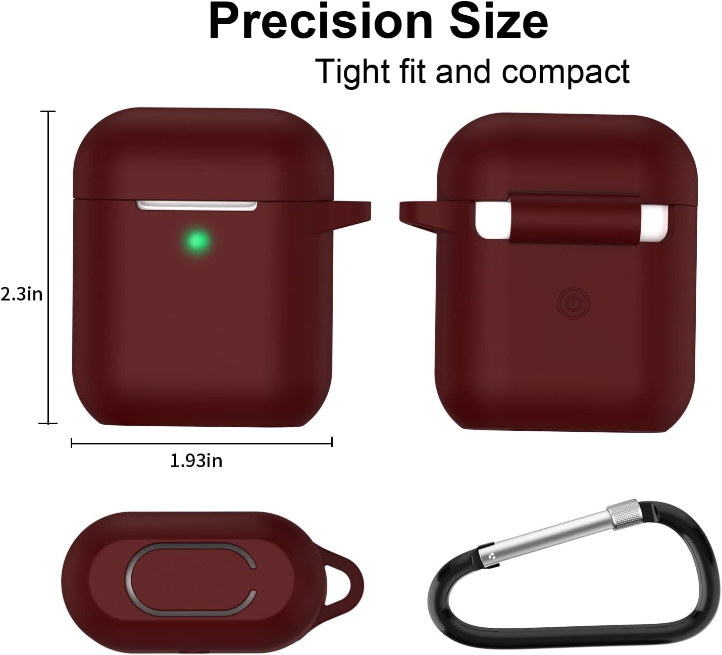 SATLITOG Airpods Case Cover with Secure Lock Keychain, Protective Silicone Cover Compatible with Apple Airpods 2Nd & 1St Charging Case - Burgundy  SATLITOG   