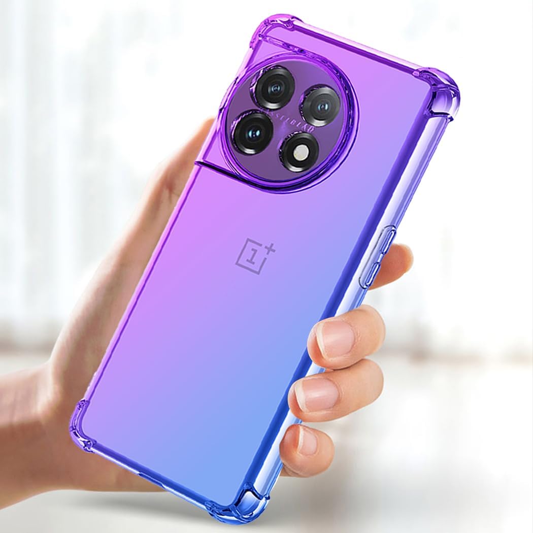 Gufuwo Case for Oneplus 11 Case, One plus 11 5G PHB110 Cute Case Girls Women, Gradient Slim anti Scratch Soft TPU Phone Cover Shockproof Protective Case for Oneplus 11 5G (Purple/Blue)  Gufuwo   