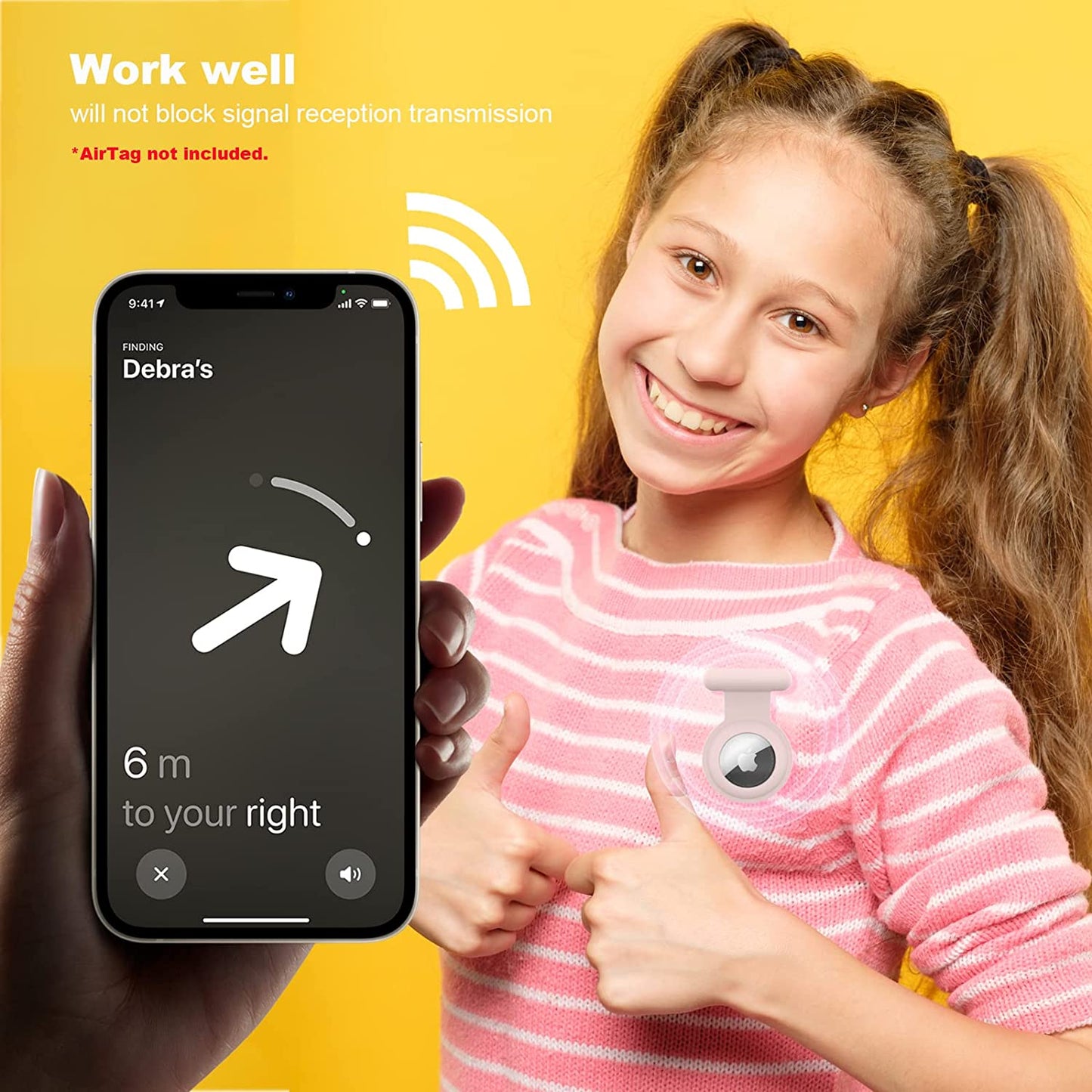 HLHGR Airtag Case Holder for Kids,Hidden Apple Air Tag Holder for Kids -Elderly Pet Clothing Safer Easy to Keep Hidden Pink…  HLHGR   