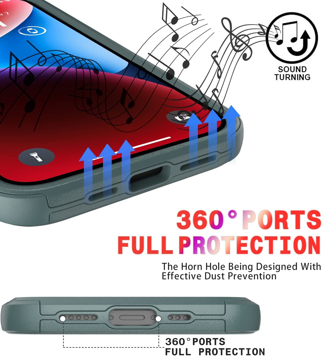 Diverbox for Iphone 14 Case [Shockproof] [Dropproof] [Tempered Glass Screen + Camera Lens Protector],Heavy Duty Protection Phone Case Cover for Apple Iphone 14 (Pine Green)  DiverBox   