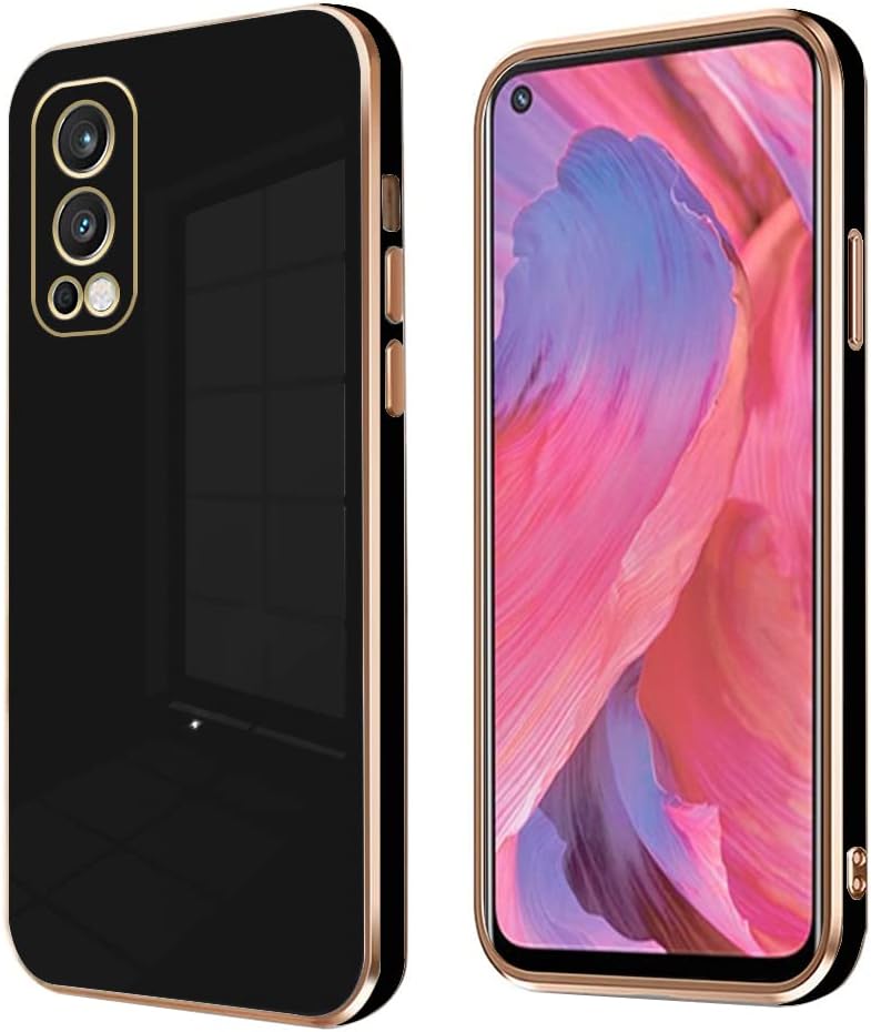 Wousunly Compatible with Oneplus Nord N20 5G Case Silicone Pink, Plating Phone Oneplus Nord N20 5G Case Shockproof Thin and Soft Cover (Smoky Purple)  Wousunly Dark Black  