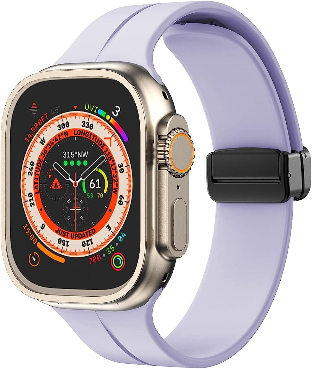 Meyzeli Compatible with Apple Watch Band 38Mm 40Mm 41Mm 42Mm 44Mm 45Mm 49Mm for Women Men, Soft Silicone Magnetic Buckle Sport Watch Band for Apple Watch SE Iwatch Series 8 7 6 5 4 3 2 1 Ultra  Meyzeli Purple- Black Buckle 38mm/40mm/41mm 