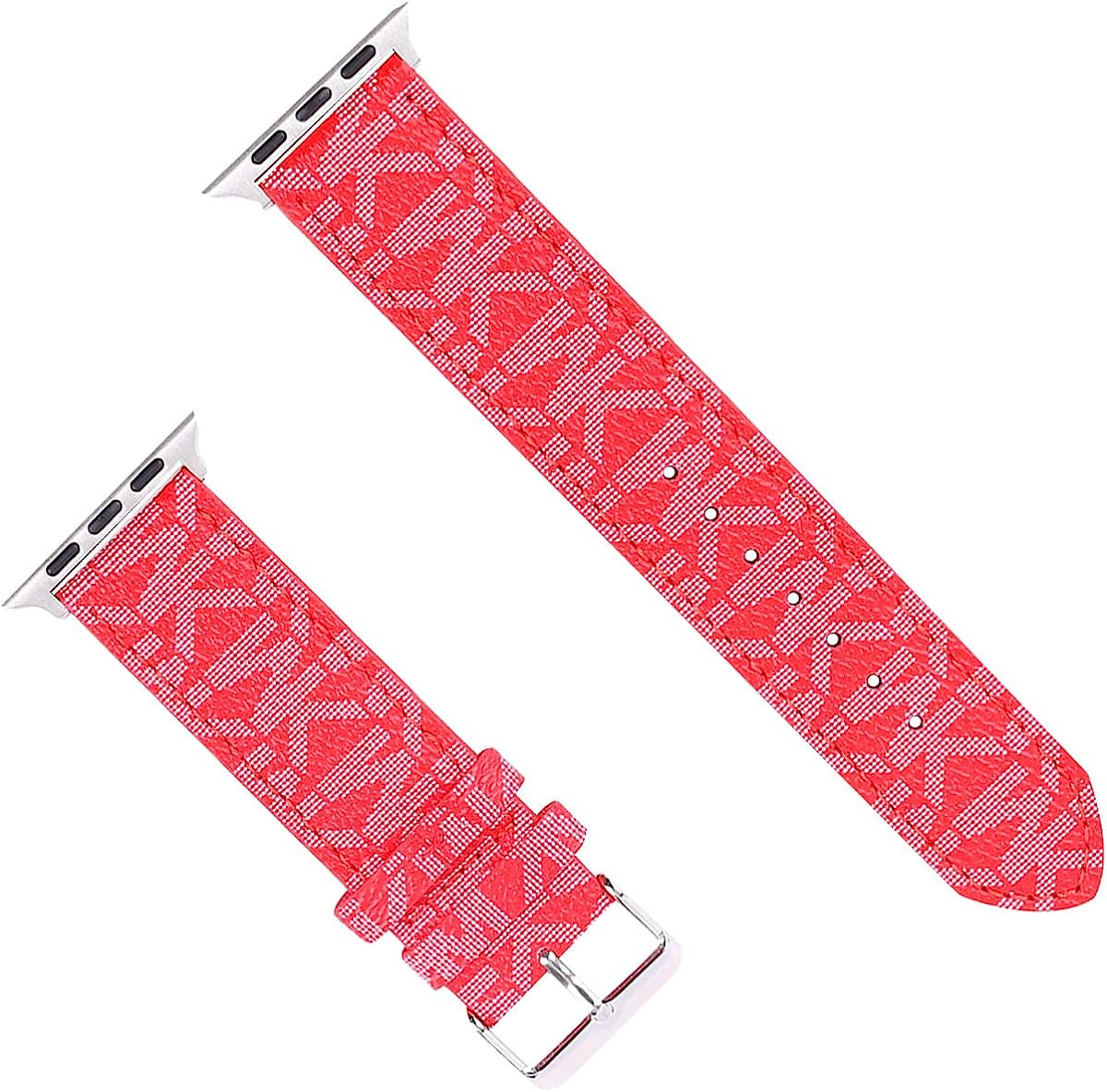 Designer Luxury Watch Band Compatible with Apple Watch 45Mm 44Mm 42Mm 41Mm 40Mm 38Mm, Soft Leather Replacement Strap Compatible with Iwatch Series 8/7/6/5/4/3/2/1/SE2/SE for Women Men  GIFUNA Red 38mm/40mm/41mm 