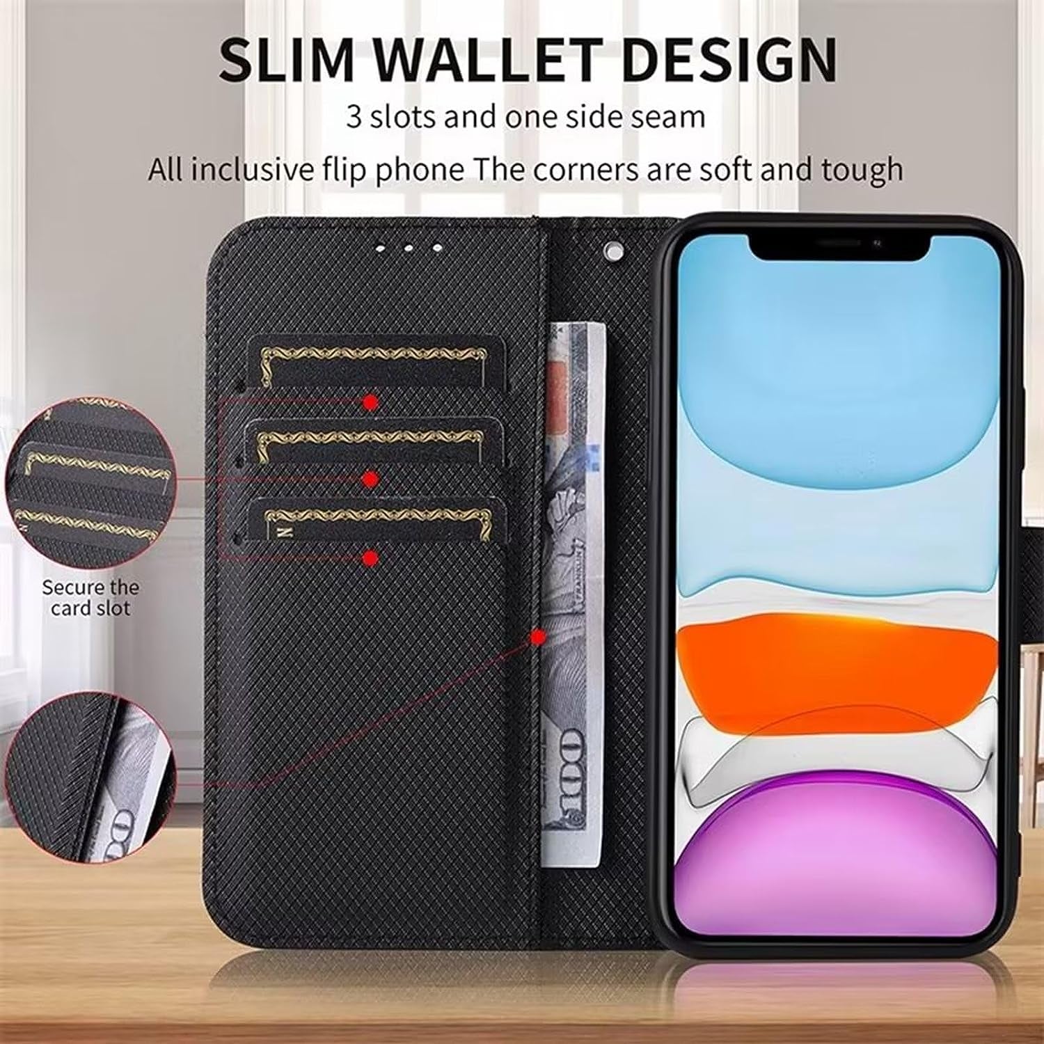 Phone Case for Google Pixel 4A 5G, Leather Wallet Case for Google Pixel 4A 5G Non-Slip PU Leather Cover, Flip Folio Book Phone Cover for Google Pixel 4A 5G Case  Generic   