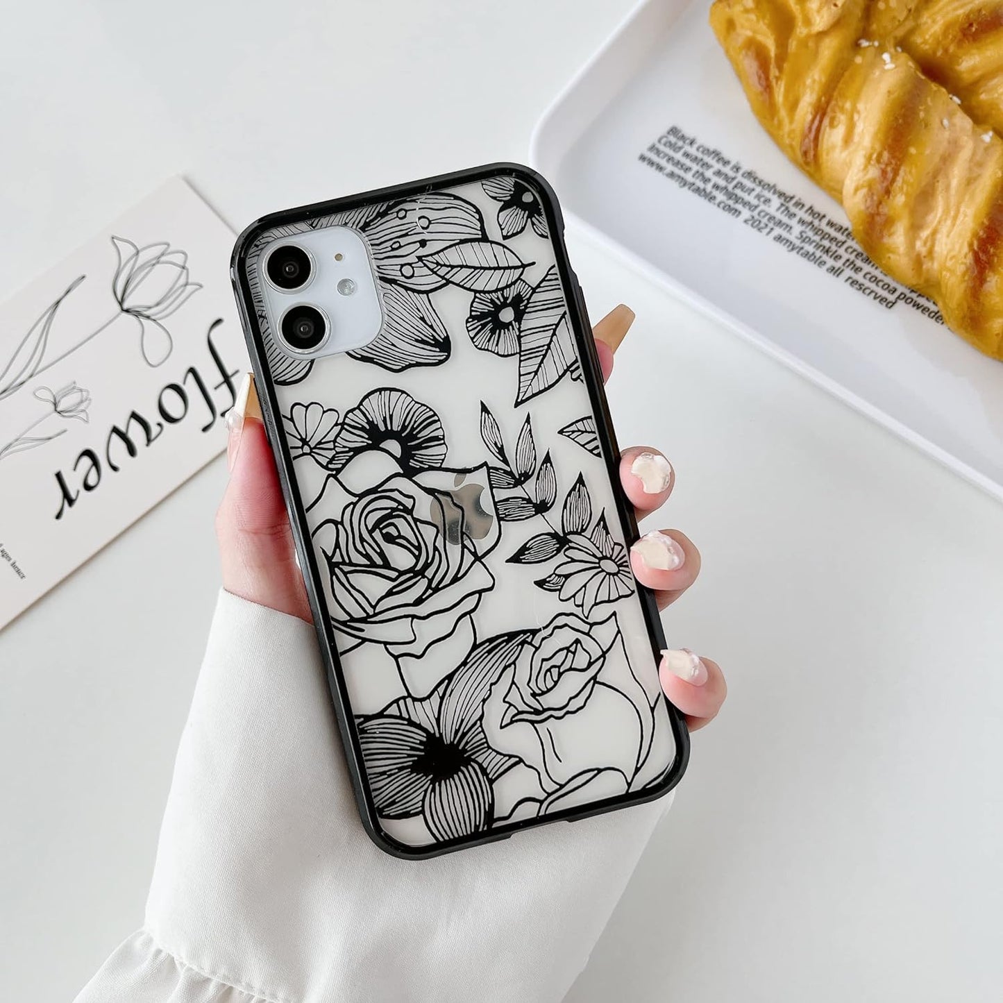 XIZYO Magnetic Case for Iphone 11 6.1 Inch Floral Rose Cute Phone Case [Compatible with Magsafe] for Women Girls Aesthetic Pattern Slim TPU Shockproof Bumper Case, Black  XIZYO   