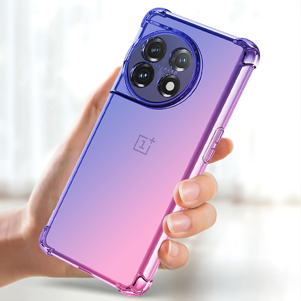 Gufuwo Case for Oneplus 11 Case, One plus 11 5G PHB110 Cute Case Girls Women, Gradient Slim anti Scratch Soft TPU Phone Cover Shockproof Protective Case for Oneplus 11 5G (Blue/Pink)  Gufuwo   