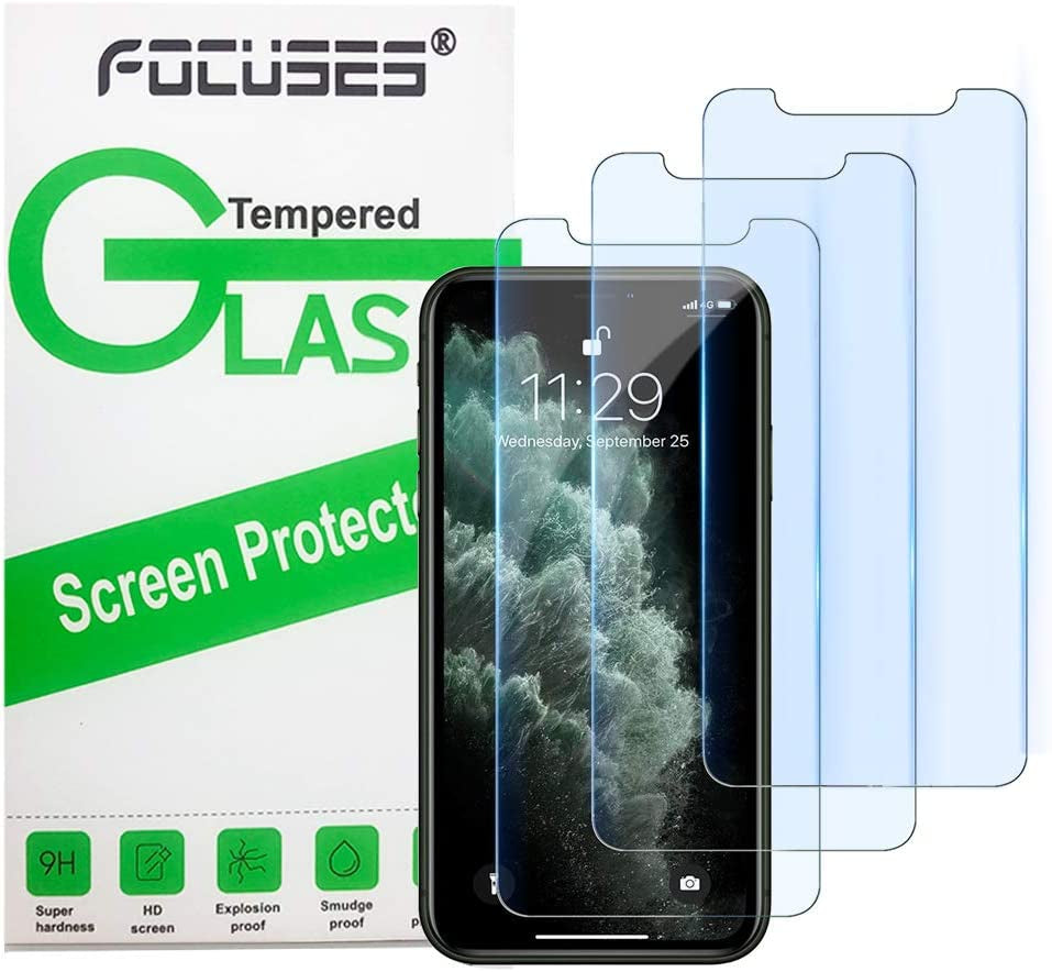 Focuses Iphone 11 Pro Screen Protector, Iphone Xs/X Screen Protector, anti Blue Light Tempered Glass Film for Apple Iphone Xs/X & Iphone 11 Pro,3-Pack  Focuses   