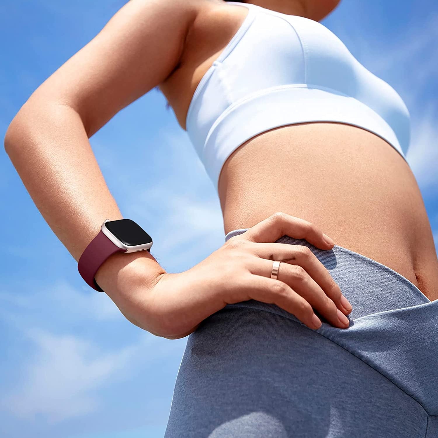 Daqin 8 Pack Sport Bands Compatible with Apple Watch Band 38Mm 40Mm 41Mm 42Mm 44Mm 45Mm 49Mm Women Men,Soft Silicone Waterproof Replacement Strap for Apple Watch Ultra Iwatch Series 8 7 6 5 4 3 2 1 SE  Xuchangjiansenshangmaoyouxiangongsi   