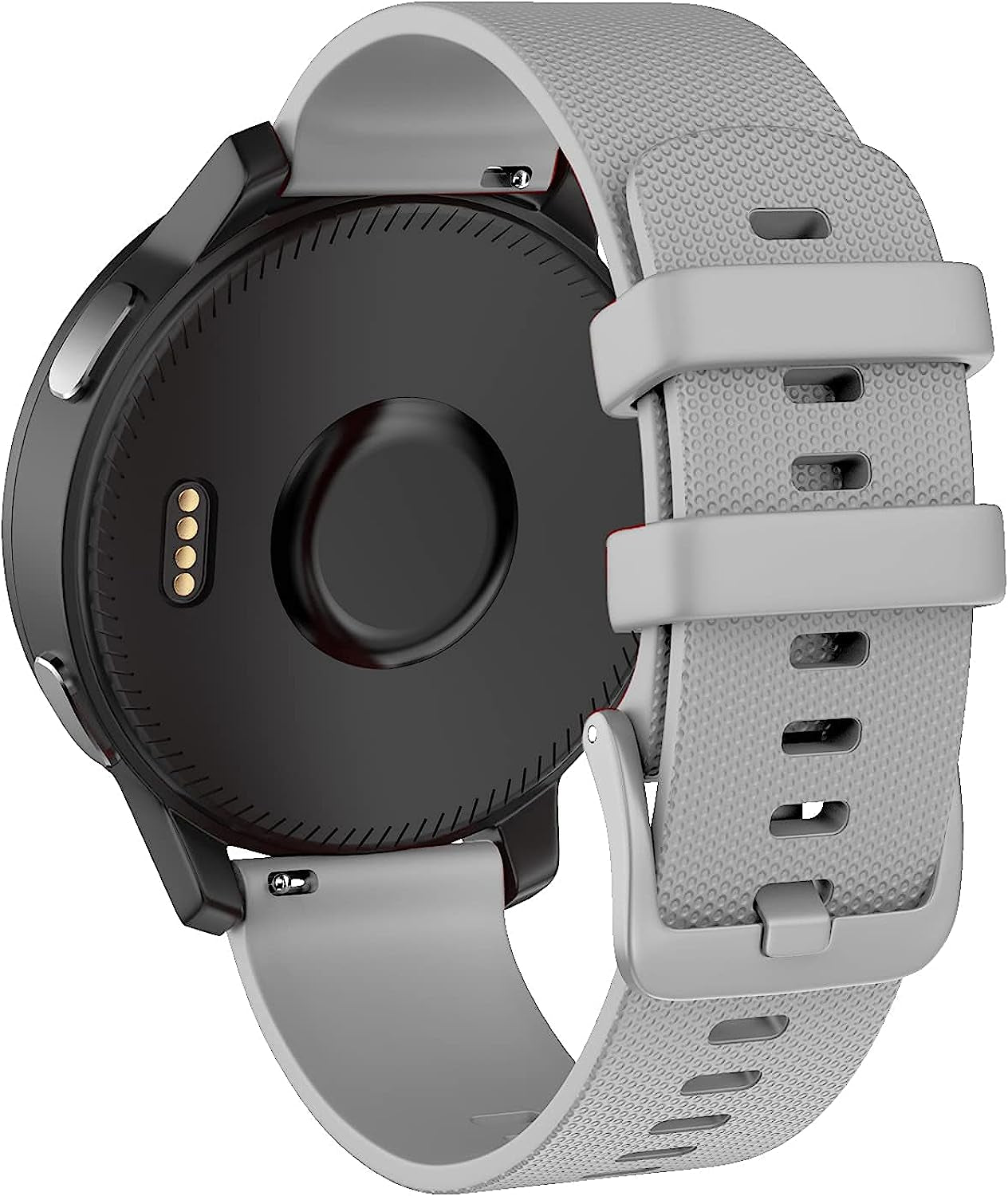 OVERSTEP Vivoactive 4 Watch Band, 22Mm Soft Silicone Bands for Garmin Darth Vader/First Avenger/Polar Vantage M/Samsung Galaxy Watch 3 45Mm/Galaxy Watch 46Mm/Gear S3 Frontier/Gear S3 Classic  OVERSTEP Grey  