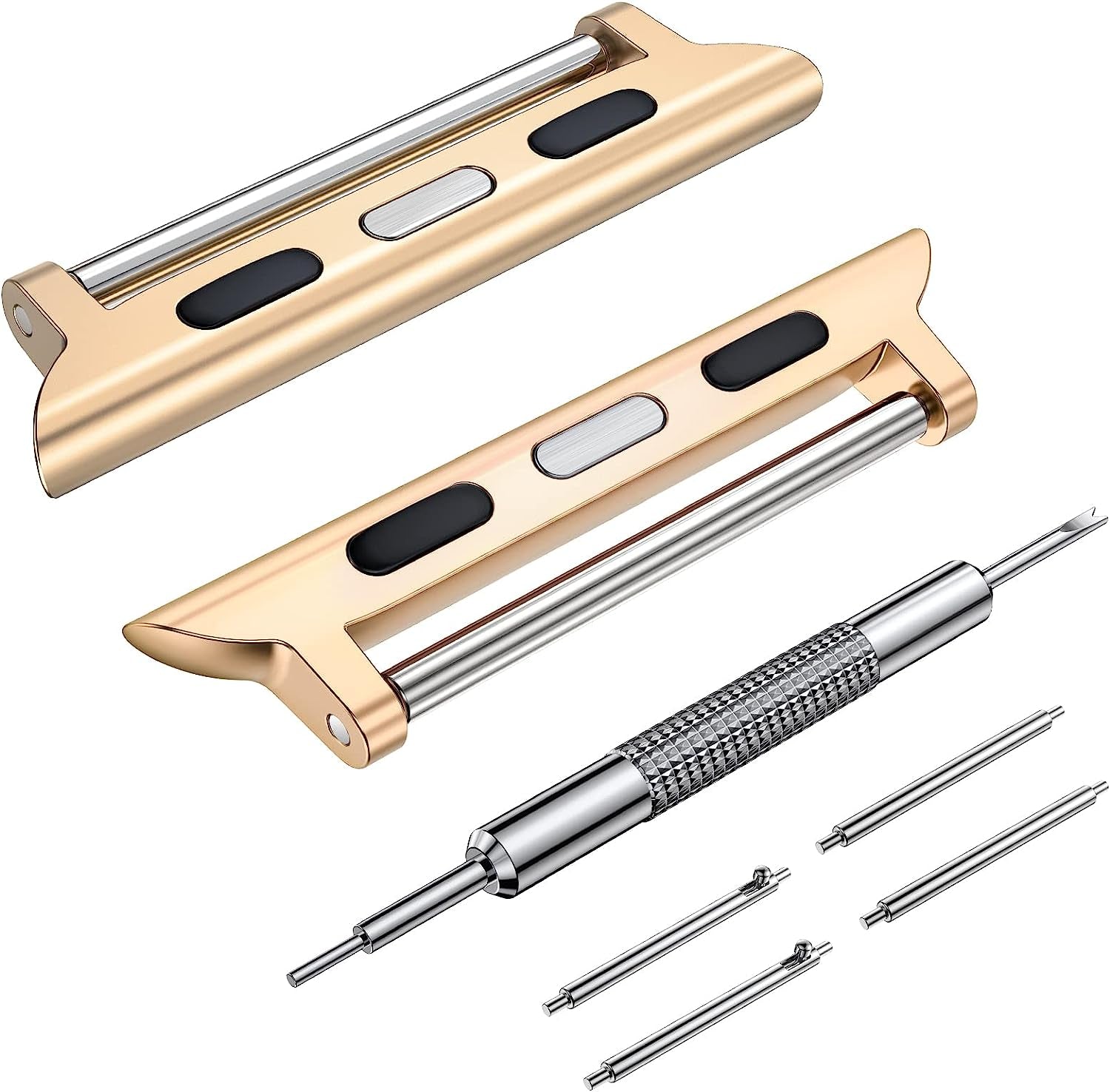 Wearlizer Watch Band Connector Compatible with Apple Watch Band Adapter, Replaceable Metal Connection Adapter with Replacement Tool for Iwatch Ultra Series 8 7 6 5 4 3 2 1 22Mm Width Straps  Wearlizer Rose Gold 38/40/41mm(22mm Pin) 