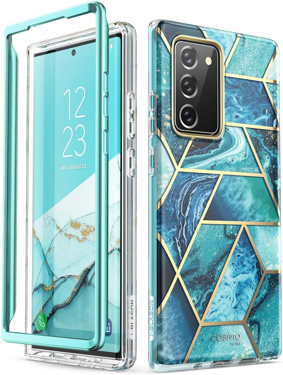 I-Blason Cosmo Series Case Designed for Galaxy Note 20 Case 5G 6.7 Inch (2020 Release), Protective Bumper Marble Design without Built-In Screen Protector (Ocean)  i-Blason   