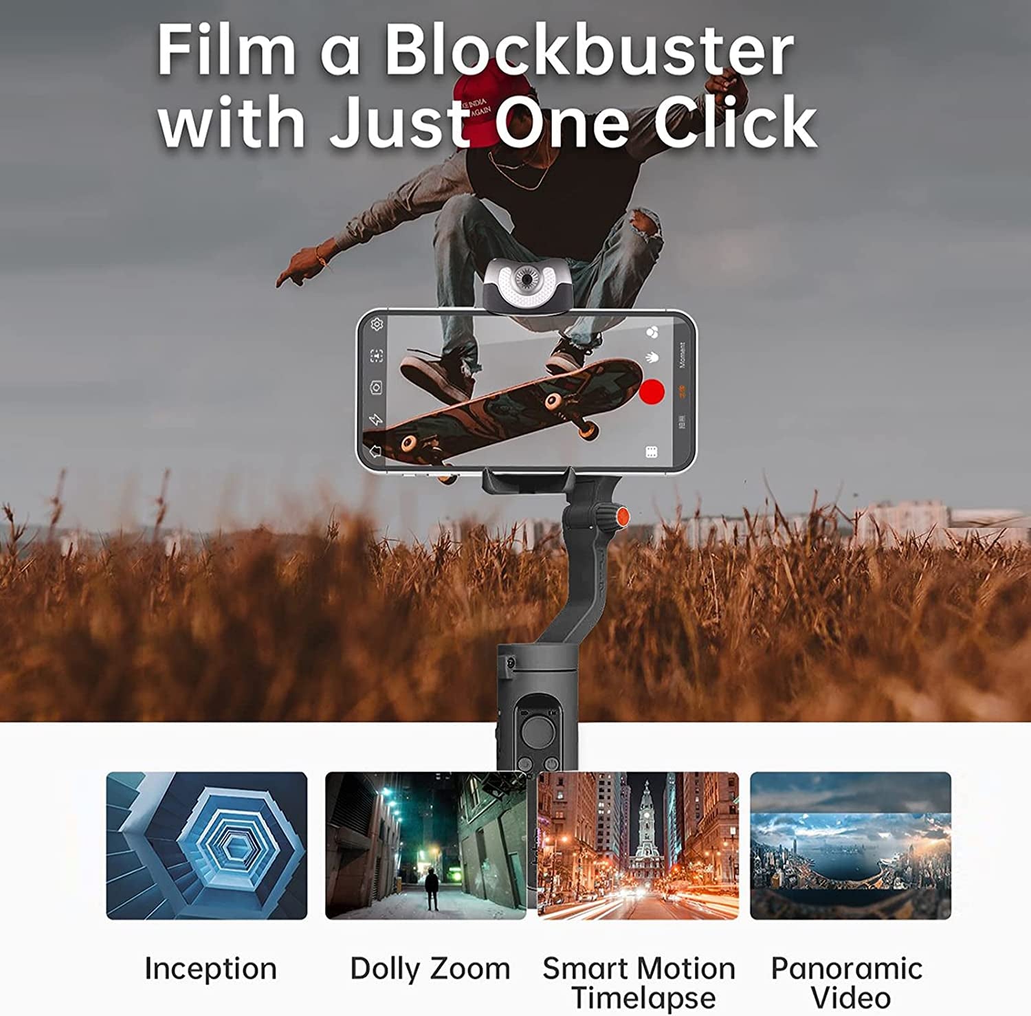 Hohem Isteady V2 Gimbal Stabilizer for Smartphone W/Ai Visual Tracking LED Video Light Auto Zoom Foldable Gimbal for Iphone13/12 Pro Max,For Samsung S20 for Youtube Tiktok Live Video,3-Axis Gimbal  hohem   