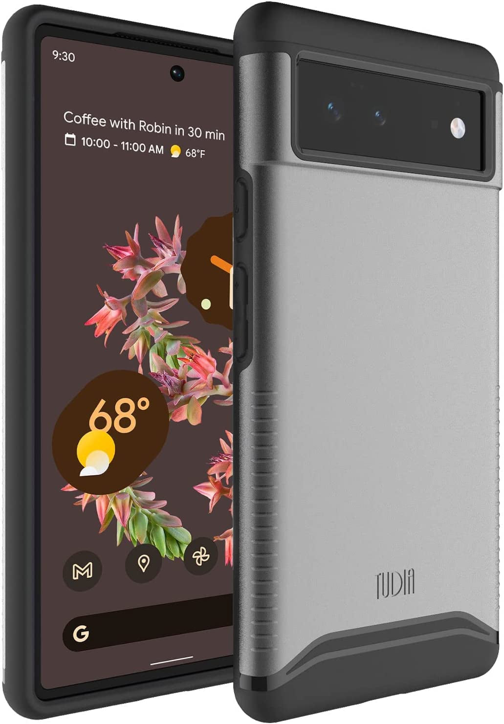 TUDIA Dualshield Designed for Google Pixel 6 Case (2021), [Merge] Shockproof Military Grade Slim Heavy Duty Dual Layer Tough Protection for Pixel 6 Phone Case - Metallic Slate  TUDIA   