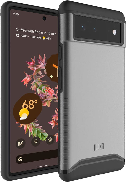 TUDIA Dualshield Designed for Google Pixel 6 Case (2021), [Merge] Shockproof Military Grade Slim Heavy Duty Dual Layer Tough Protection for Pixel 6 Phone Case - Metallic Slate  TUDIA   