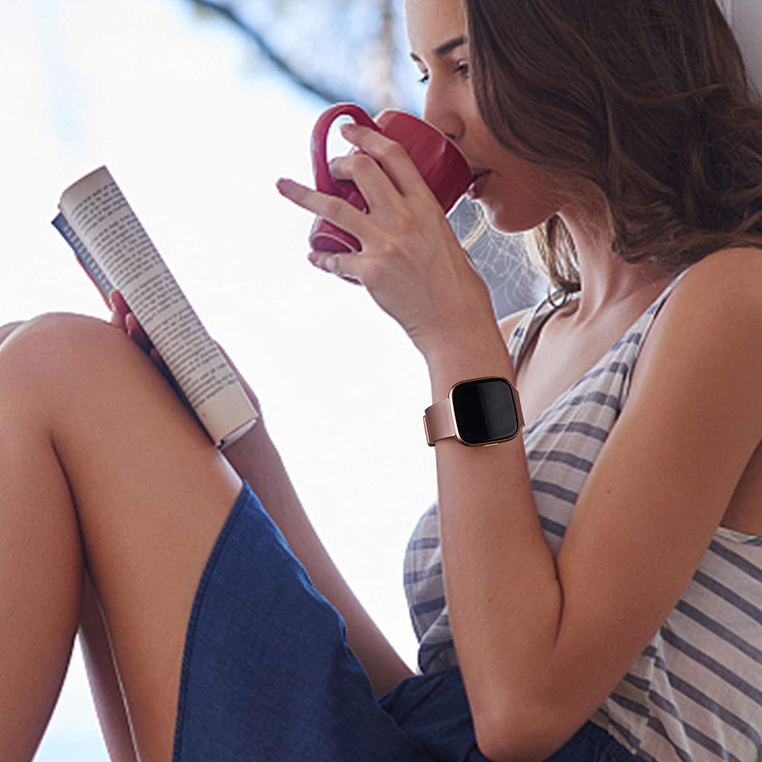 10 Pack Silicone Bands Compatible with Fitbit Versa 2 / Fitbit Versa/Versa Lite/Versa SE, Classic Soft Replacement Sport Wristbands Accessories for Women Men (Small, 10 Pack A)  Amzpas   