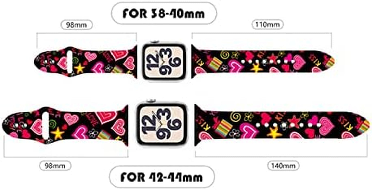 Valentine'S Day Gifts Sport Watch Band Compatible with Apple Watch 38Mm 40Mm 41Mm 42Mm 44Mm 45Mm for Women Men,Adjustable Replaceable Soft Silicone Smartwatch Straps for Iwatch Series SE 7 6 5 4 3 2 1  OHGOEHO   
