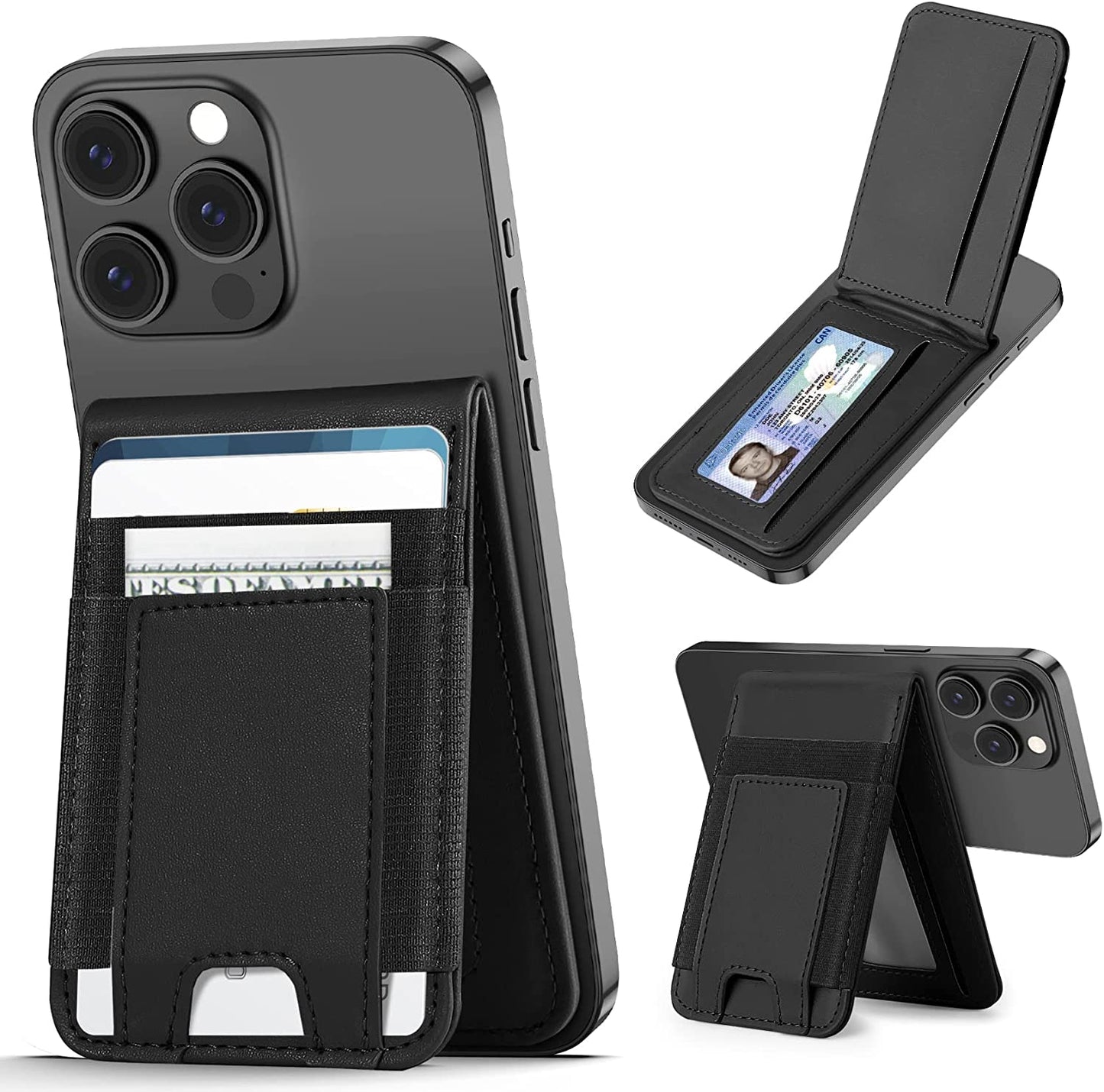 Magnetic Wallet, Magsafe Wallet Adjustable Stand, Magnetic Card Holder, ≥10 Cards, 4 Card Slots, for Iphone 14 Pro Max/14 Plus/14 Pro/14/13/13 Pro/13 Pro Max/12/12 Pro/12 Pro Max, Not for Iphone Mini  Miroddi   