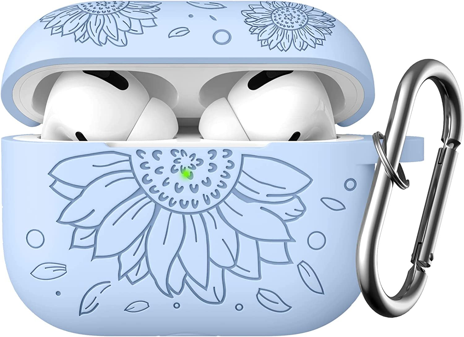 Lerobo Flower Engraved Case Compatible with Airpods Pro 2 Case Cover, Cute Soft Silicone Skin Cover Full Protective Case for Apple Airpods Pro Case 2Nd/1St Generation Front LED Visible, Lilac  Lerobo B-Lilac  