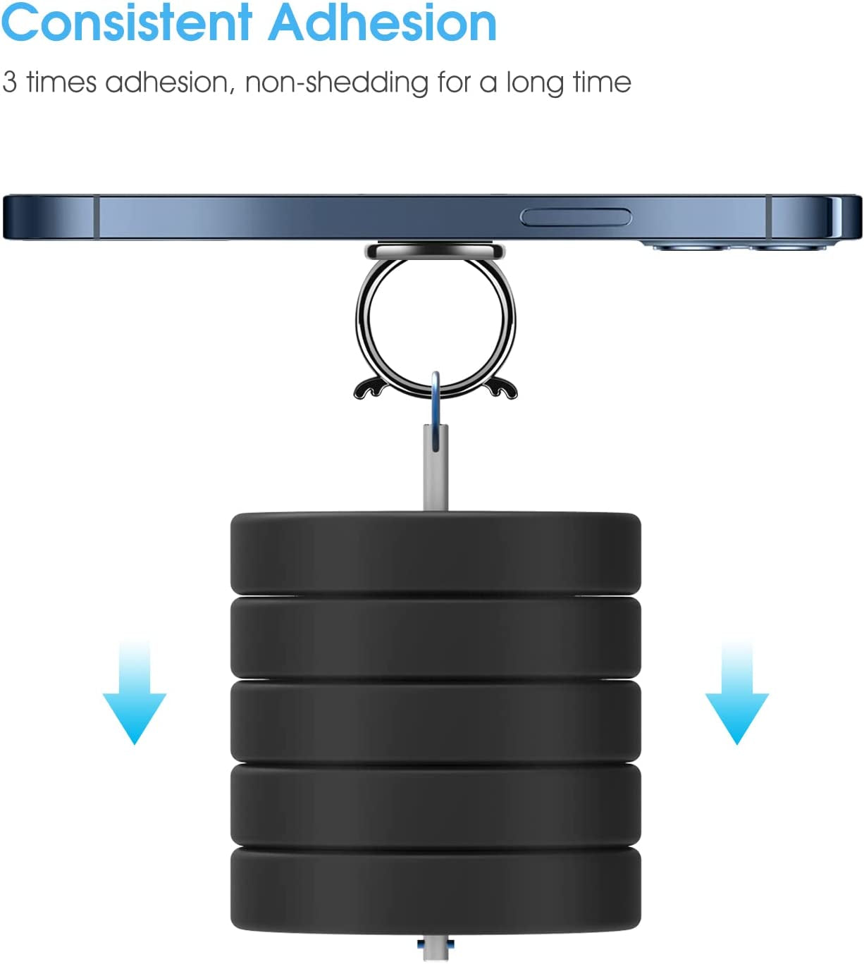 [2 Pack] Cell Phone Ring Holder, Magnetic Phone Kickstand, 360 Degree Rotation Metal Phone Ring Stand, Thin Grip Holder for Magnetic Car Mount Compatible with All Smartphone (Black)  aceyoon   